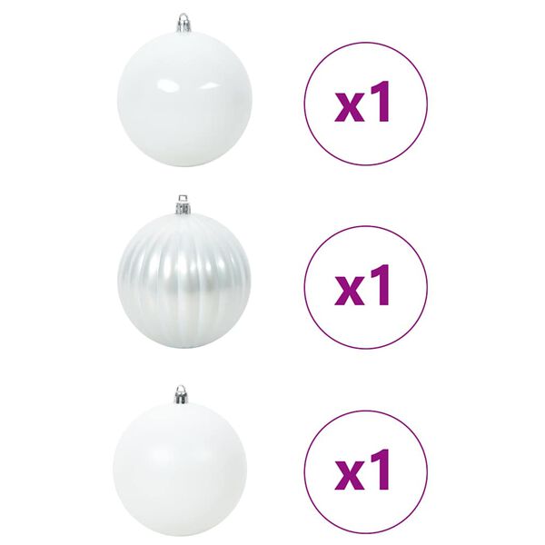 vidaXL Božična krogla set XXL 3 pcs Bela Plastika