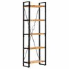 vidaXL Knjižna omara 5-nadstropna 60x30x180 cm trden mangov les