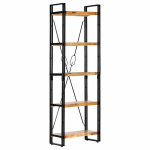 vidaXL Knjižna omara 5-nadstropna 60x30x180 cm trden mangov les