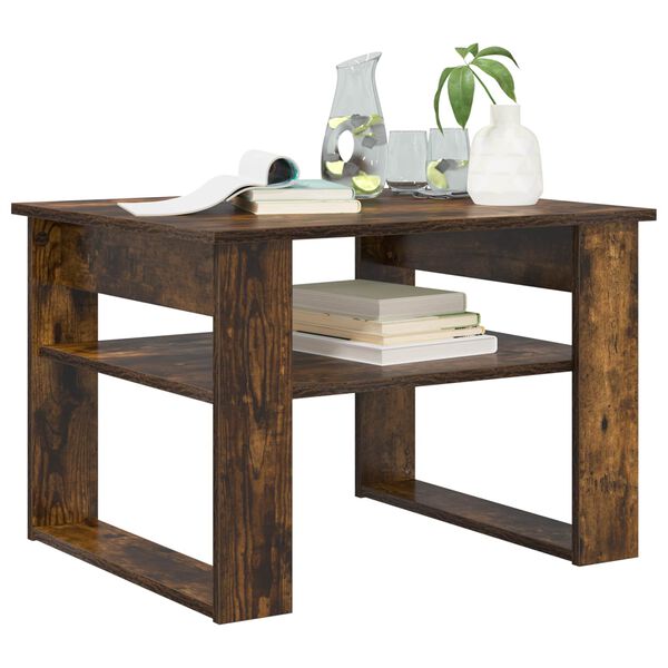 vidaXL Klubska miza Dimljeni oreh 64 x 54 x 44 cm Konstruiran les