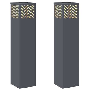 vidaXL Solarno LED svetilo za pot 2 kos Toplo bela 18 x 18 x 80 cm