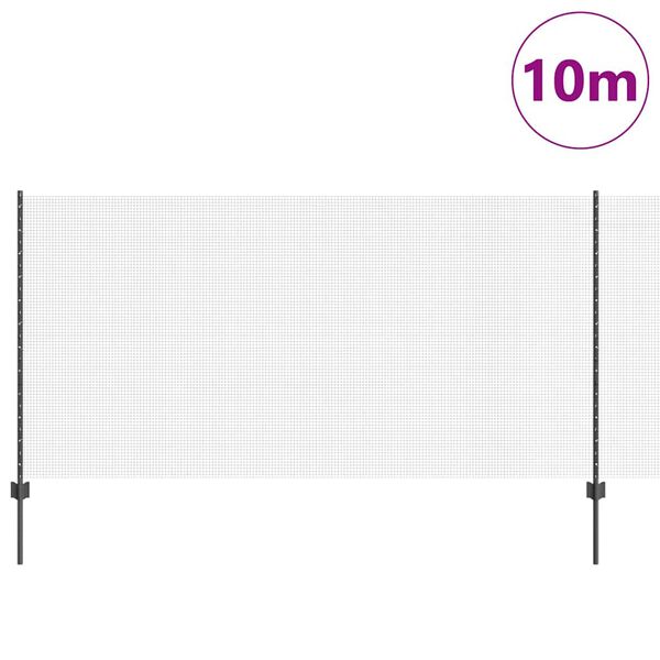 vidaXL Ograja s stebrom Siva 1,2 x 10 m Jeklo in PVC