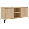 vidaXL TV omarica s kovinskimi nogami sonoma hrast 103,5x35x50 cm