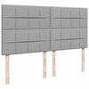 vidaXL Otomanski posteljni okvir z vzmetnico siv 180x200 cm blago