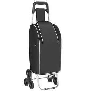vidaXL Nakupovalni voziček Črna 39,5 x 33 x 93 cm Oxford tkanina