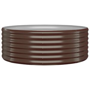 vidaXL Visoka greda iz cinkanega jekla 100x100x36 cm rjava
