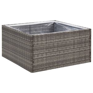 vidaXL Vrtno cvetlično korito sivo 80x80x40 cm poli ratan
