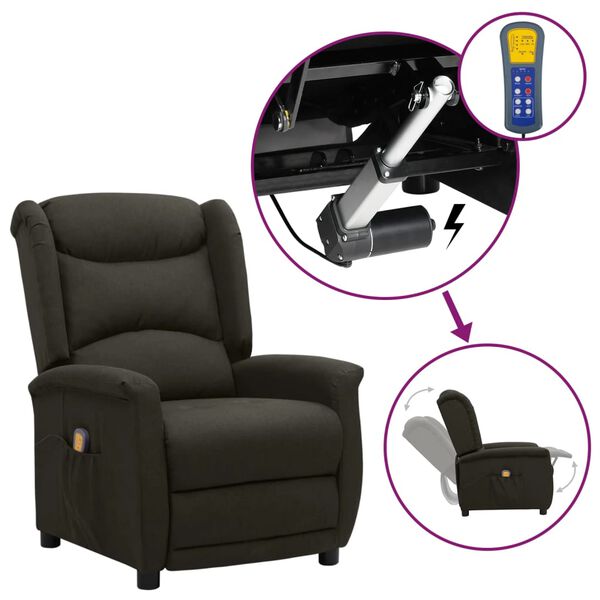 vidaXL Masažni stol s funkcijo vstajanja taupe blago