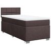 vidaXL Box spring postelja z vzmetnico temno rjav 90x190 cm blago