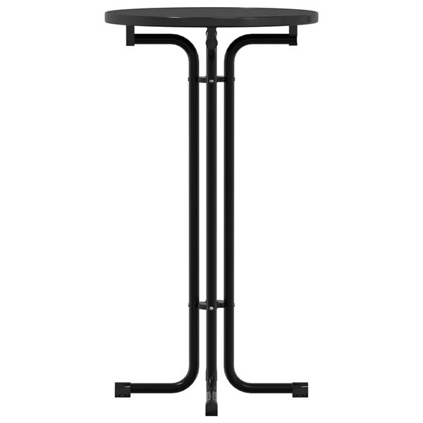 vidaXL Jedilna miza črna Ø60x110 cm inženirski les in jeklo