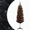 vidaXL Umetno ozko božično drevesce z božično kroglico 150 cm 150 LED