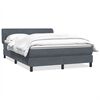 vidaXL Box spring posteljni z vzmetnico temno siv 160x210 cm žamet