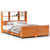 vidaXL Posteljni okvir brez vzmetnice vo&scaron;čeno rjav 140x190 cm borovina