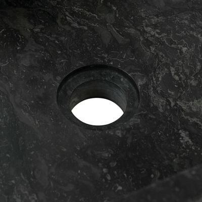 vidaXL Kopalniška omarica z umivalnikom iz črnega marmorja