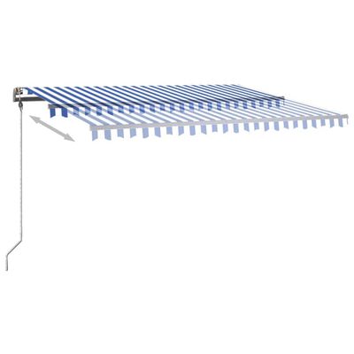 vidaXL Ročno zložljiva tenda z LED lučkami 400x300 cm modra in bela