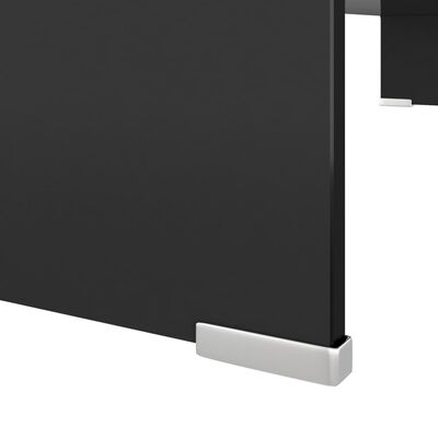 vidaXL Stojalo za TV / ekran stekleno črno 90x30x13 cm