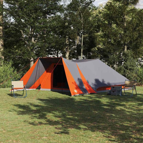 vidaXL Tipi &scaron;otor s streho Siva in oranžna 660 x 456 x 200 cm tafeta