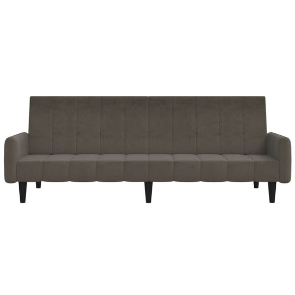 vidaXL Raztegljiv kavč dvosed temno siva tkanina iz mikrovlaken