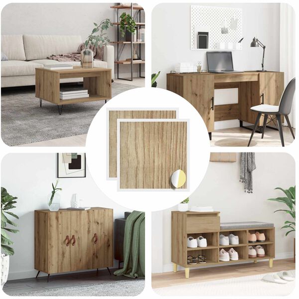 vidaXL Lepljiva za&scaron;čita vijakov 2 pcs Umetni hrast &Oslash; 20 x 0,5 mm