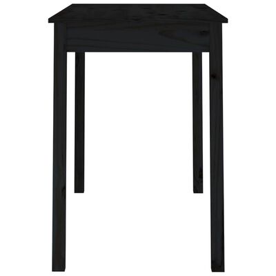 vidaXL Jedilna miza črna 110x55x75 cm trdna borovina