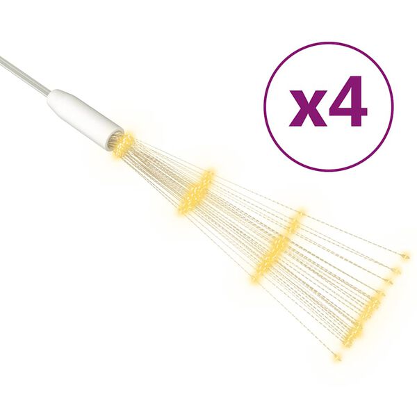 vidaXL Zunanje novoletne lučke 4 kosi toplo bele 20 cm 560 LED