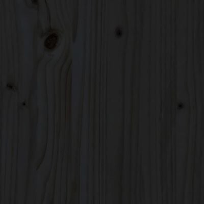 vidaXL Komoda črna 111x34x60 cm trdna borovina