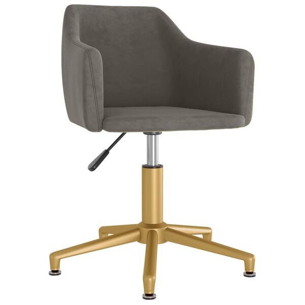 vidaXL Vrtljiv jedilni stol 2 kosa temno siv žamet