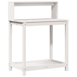 vidaXL Miza za sajenje s policami bela 82,5x50x109,5 cm borovina