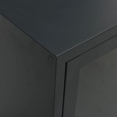 vidaXL TV omarica črna 105x35x52 cm jeklo in steklo