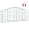 vidaXL Obokane gabion ko&scaron;are 8 kosov 200x50x80/100 cm cinkano železo