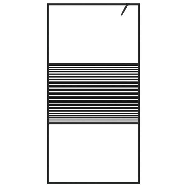 vidaXL Pregrada za tu&scaron; črna 100x195 cm prozorno ESG steklo