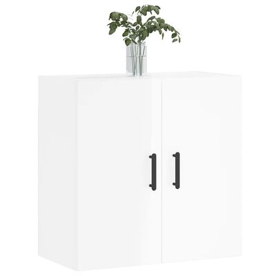 vidaXL Stenska omarica visok sijaj bela 60x31x60 cm inženirski les