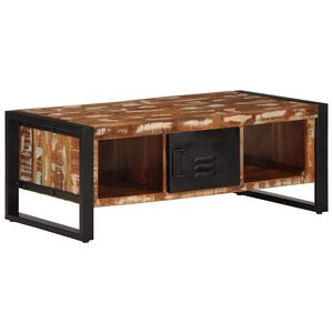 vidaXL Klubska mizica večbarvna 90x50x36 cm trden predelan les