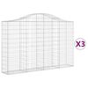 vidaXL Obokane gabion ko&scaron;are 3 kosi 200x30x120/140 cm pocinkano železo