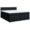 vidaXL Box spring postelja z vzmetnico črna 180x200 cm blago