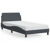 vidaXL Posteljni okvir Dover temno siv 100x190 cm žamet