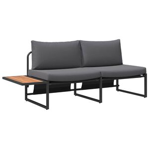 vidaXL Vrtni kavč z blazino Antracit 200,5 x 70 x 85,5 cm Jeklo