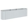vidaXL Visoka greda 320x80x81 cm pocinkano jeklo srebrna