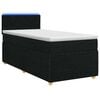 vidaXL Postelja boxspring z vzmetnico Črna 90 x 190 cm Blago