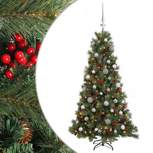 vidaXL Umetna božična jelka z bučko 150 cm 150 LED Toplo bela