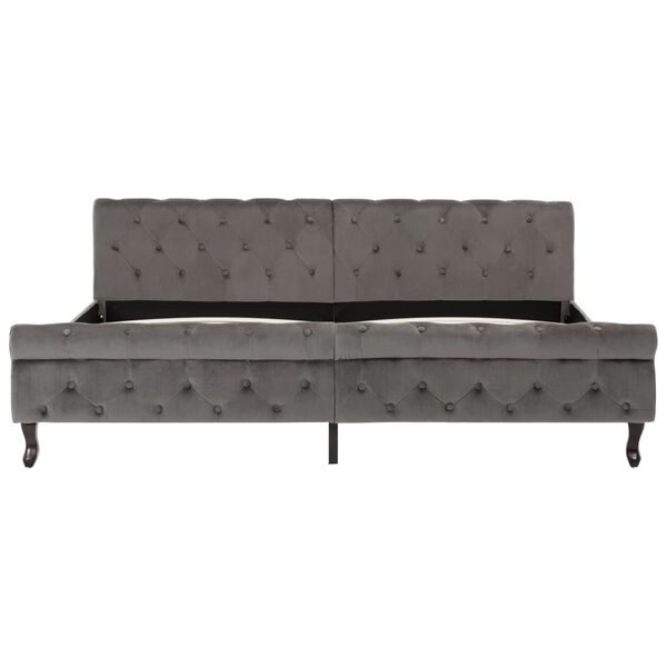vidaXL Posteljni okvir siv žamet 200x200 cm