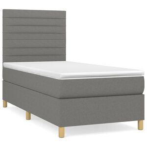 vidaXL Box spring postelja z vzmetnico temno siva 80x200 cm blago