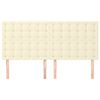 vidaXL Vzglavje postelje kremne barve 160x5x118/128 cm umetno usnje