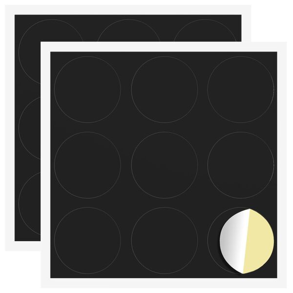 vidaXL Lepljiva za&scaron;čita vijakov 2 pcs Črna &Oslash; 20 x 0,5 mm