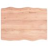 vidaXL Mizna plo&scaron;ča sv. rjava 80x60x(2-6) cm obdelana trdna hrastovina