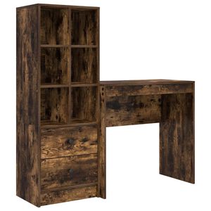 vidaXL Miza Dimljeni oreh 125,5 x 40 x 127 cm 2 kos