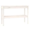 vidaXL Konzolna mizica bela 110x40x75 cm trdna borovina