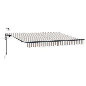 vidaXL Vlečna tenda Svetlo siva in bela. 300 x 250 cm Poliester