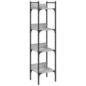 vidaXL Knjižna polica 4-nadstropna siva sonoma 35x30x138,5 cm