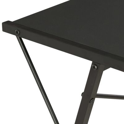 vidaXL Pisalna miza s polico črna 116x50x93 cm